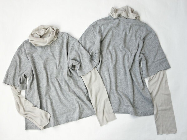 ☆P7倍☆【～11月16日(日)23:59】【セール 50%OFF】SMM407 ハイネックレイヤードTシャツ / グレー[長袖][SwapMeetMarket][スワップミートマーケット][ロンT][lnts]
