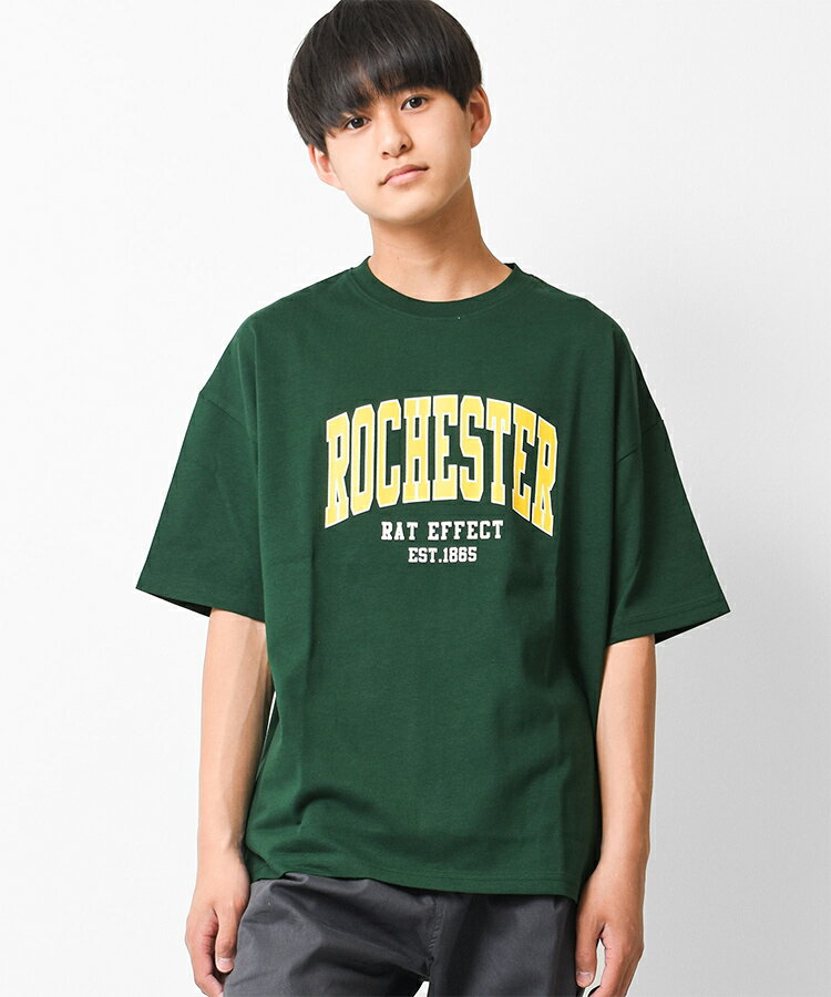 【セール】【2点までメール便対象】アーチロゴプリントTシャツ トップス カットソー 半袖 ゆったり 夏 涼しい 子供服 男の子 小学生 中学生 ファッション キッズ ジュニア 韓国 大人っぽい ダンス 120cm 130cm 140cm 150cm 160cm