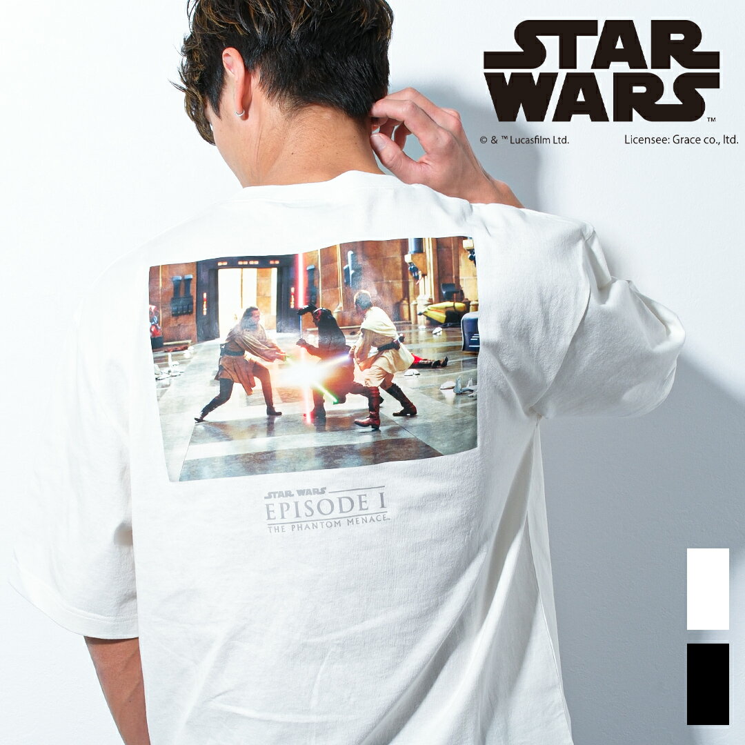 スター・ウォーズ エピソード1 ファントム・メナス Tシャツ トップス 半袖 ゆったり カットソー Star Wars Episode I The Phantom Menace アメコミ 映画 ディズニー メンズ レディース M L ファッション