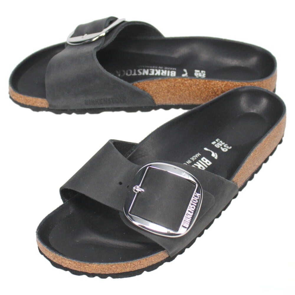 ビルケンシュトック BIRKENSTOCK サンダル マドリッド ビッグ バックル Madrid Big Buckle ブラック 1006523 ナロー幅【GHOK】