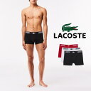 ラコステ LACOSTE コットン クロック ウェスト トランク ショーツ 3パック ブラック 5H3321-10 TR2 【GHOM】
