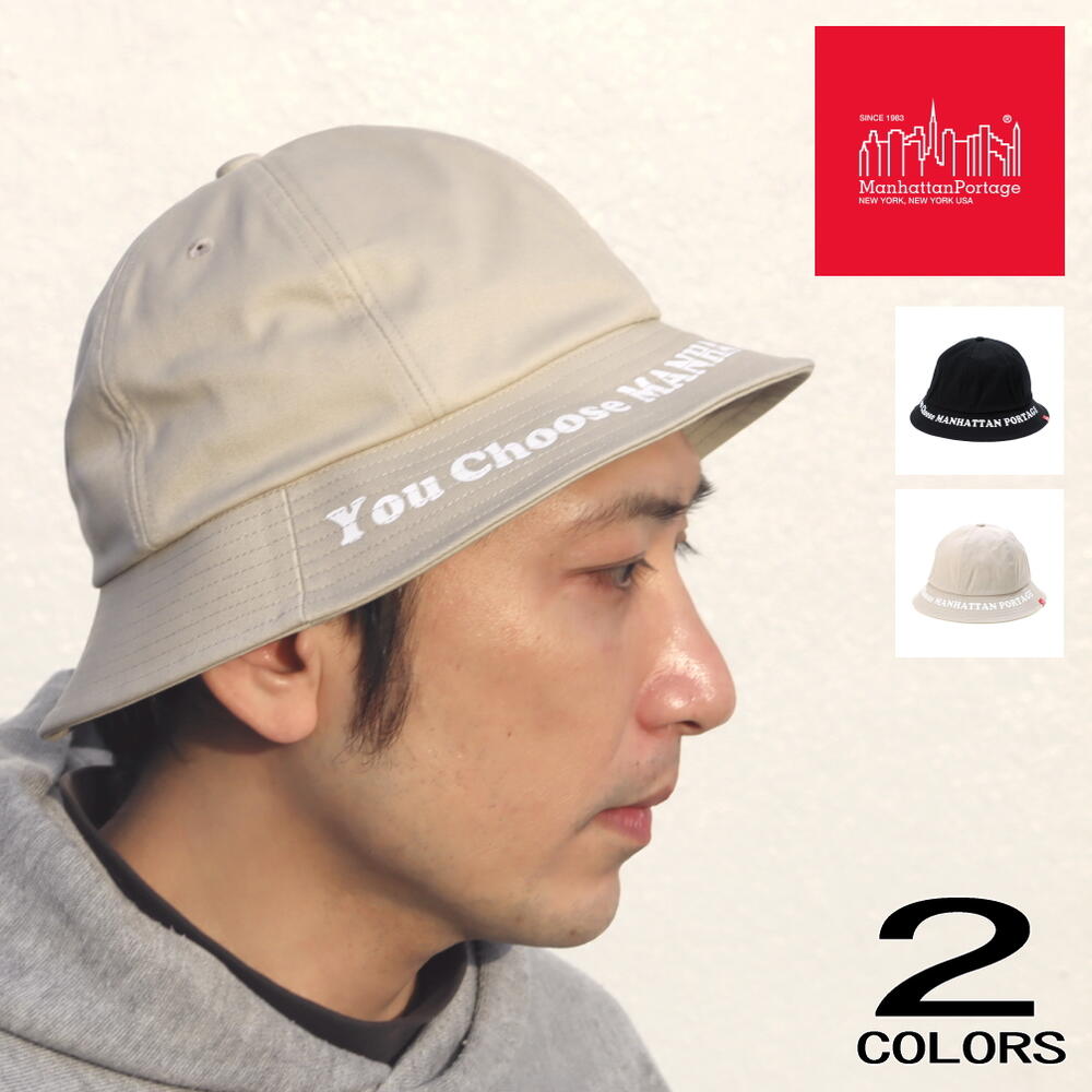 マンハッタンポーテージ Manhattan Portage 帽子 ブリム プリント メトロ ハット Brim Print Metro Hat MP197 ブラック ベージュ ［CP］【GHOH】