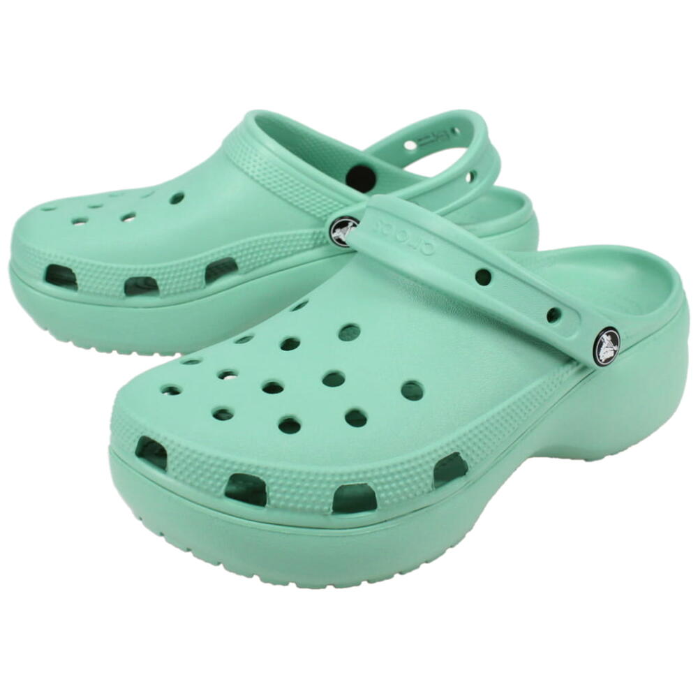 クロックス crocs サンダル ウィメンズ クラシック プラットフォーム クロッグ WOMEN 039 S CLASSIC PLATFORM CLOG ジェイドストーン 206750-3UG【GHOG】