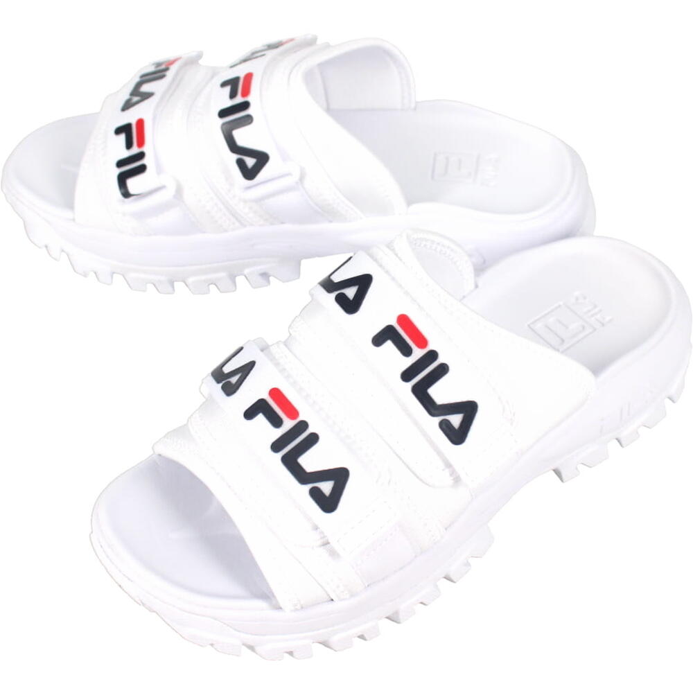 フィラ FILA サンダル アウトドア スライド OUTDOOR SLIDE ホワイト/フィラネイビー/フィラレッド 5SM01799 125 