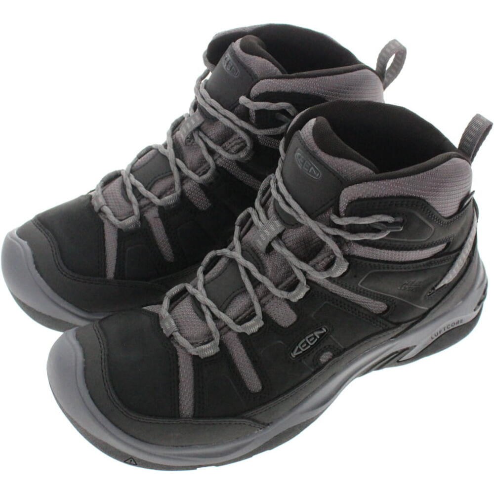 キーン KEEN ハイキングシューズ サーカディア ミッド ウォータープルーフ CIRCADIA MID WP ブラック/スティールグレー Black/Steel Grey 1026768 防水 