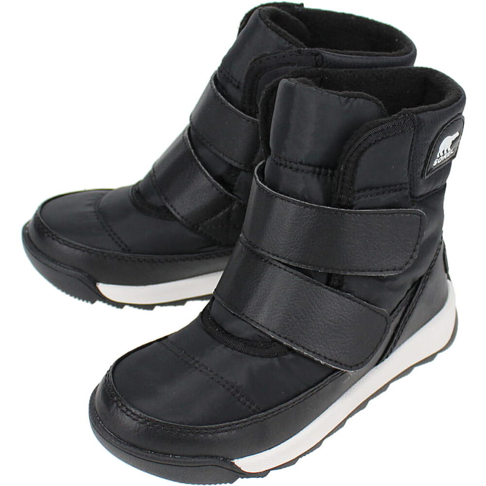 子供 ソレル SOREL ブーツ チルドレンズ ウィットニー2 ストラップ ウォータープルーフ CHIRDRENS WHITNEY2 STRAP WP NC3919-010 ブラック/シーソルト BLACK/SEA SALT