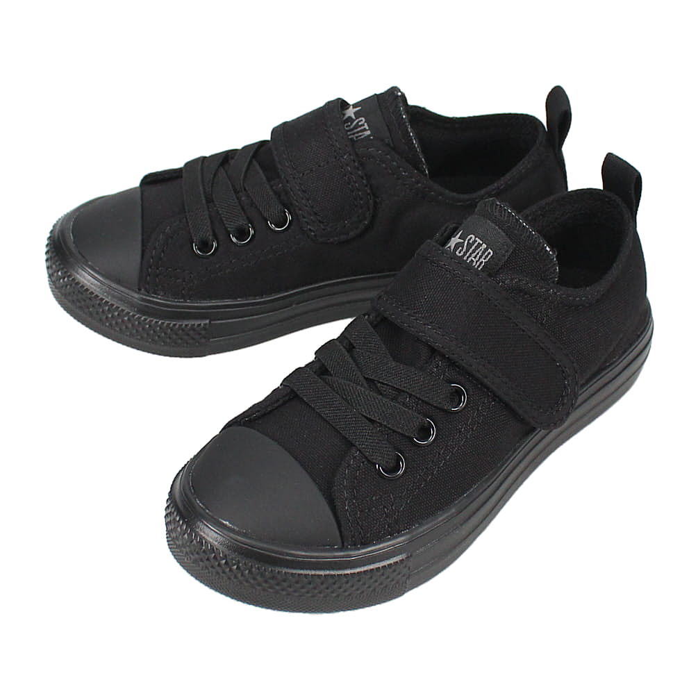 子供 コンバース CONVERSE スニーカー チャイルド オールスター ライト V-1 オックス CHILD ALL STAR LIGHT V-1 OX ブラックモノクローム 3SD929