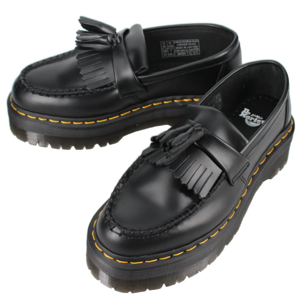 交換 返品 初回時送料無料（沖縄県を除く）ドクターマーチン Dr.Martens エイドリアン クアッド ADRIAN QUAD タッセル ローファー ブラック BLACK 27989001【GHFO】