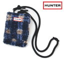 ハンター ミニショルダーバッグ レディース ハンター HUNTER バッグ イントレピッド プラッド ブークレ フォーン ポーチ INTREPID PLAID BOUCLE PHONE POUCH マリタイムブルーチェック UBP3621 PBO【GHFF】