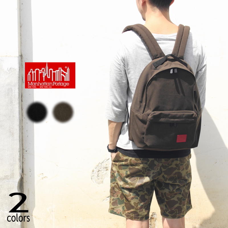 定番 マンハッタンポーテージ Manhattan Portage バッグ ビッグ アップル バックパック (MD) JR ワックス ナイロン 1210-JR-WXN ブラック(BLK) ダークブラウン(DBR)［BG］【FNOM】 1