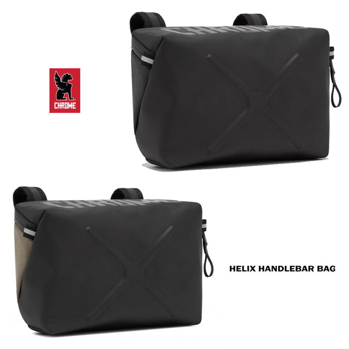 【商品説明】 　必需品を持ち運ぶために開発された頑丈な小型バッグのHELIX　HANDLEBAR　BAG（ヘリックス ハンドルバー バッグ）は、ライディング時や普段において多目的に活用できる。 　自転車で市内を移動するときには、頑丈なフックとループで装着できるシステムを使用しハンドルバーに取り付け可能。 　自転車を駐輪して徒歩で移動するときには、収容可能なウエストストラップを取り出して、小型のスリングバッグとして使用可能。 【ブランド】 　CHROME（クローム） 【モデル】 　HELIX　HANDLEBAR　BAG（ヘリックス ハンドルバー バッグ） 【素材】 　1050デニールナイロン 【サイズ】（メーカー発表） 　横幅23cm×高さ14cm×マチ7cm（3L） 　お買い物方法が分からない方はこちらをご覧下さい。 　メーカー希望小売価格はメーカーサイトに基づいて掲載しています 　【FNOH】【商品説明】 　必需品を持ち運ぶために開発された頑丈な小型バッグのHELIX　HANDLEBAR　BAG（ヘリックス ハンドルバー バッグ）は、ライディング時や普段において多目的に活用できる。 　自転車で市内を移動するときには、頑丈なフックとループで装着できるシステムを使用しハンドルバーに取り付け可能。 　自転車を駐輪して徒歩で移動するときには、収容可能なウエストストラップを取り出して、小型のスリングバッグとして使用可能。 【ブランド】 　CHROME（クローム） 【モデル】 　HELIX　HANDLEBAR　BAG（ヘリックス ハンドルバー バッグ） 【素材】 　1050デニールナイロン 【サイズ】（メーカー発表） 　横幅23cm×高さ14cm×マチ7cm（3L）