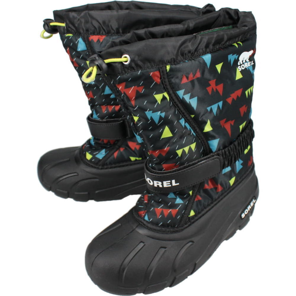 子供 ソレル SOREL ブーツ ユース フルーリー プリント YOUTH FLURRY PRINT ブラック/ブラック NY3504-011