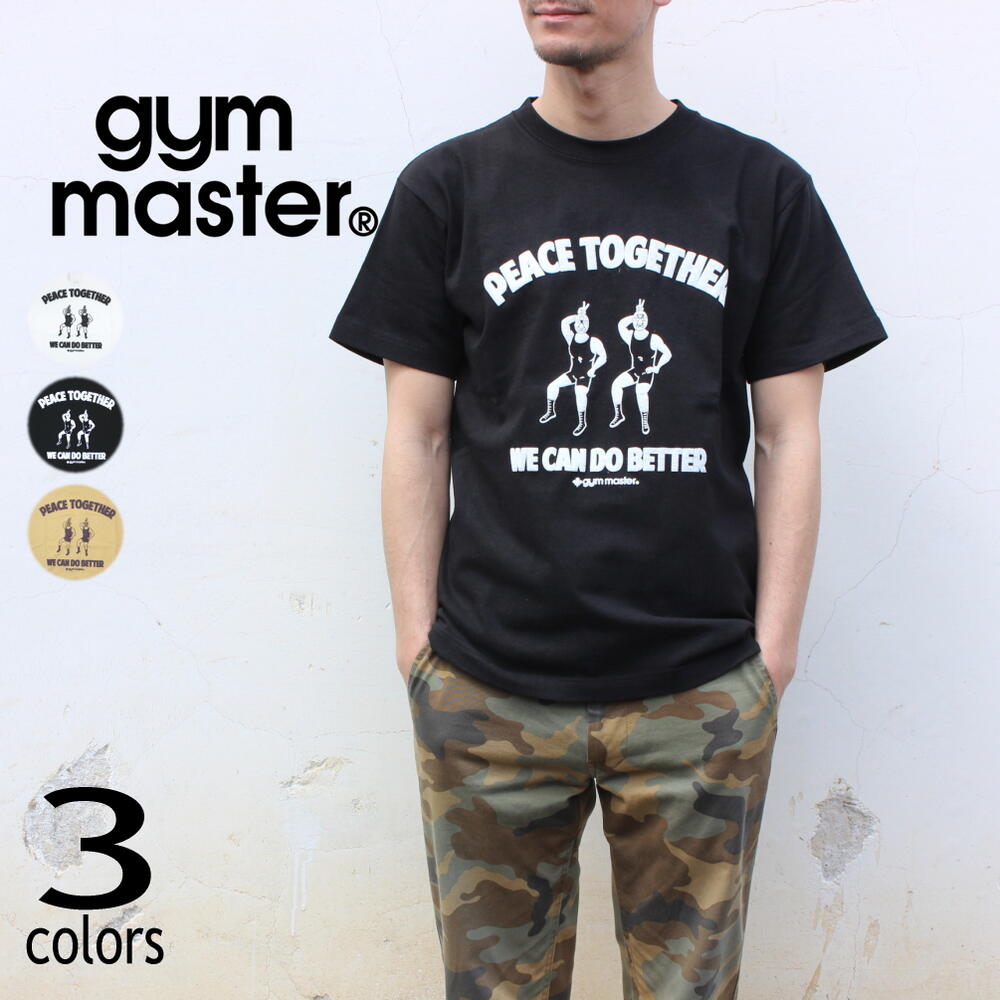 ジムマスター gym master Tシャツ ピース トゥギャザー PEACE TOGETHER G680688 ホワイト(01) ブラック(05) ベージュ(31)［WA］