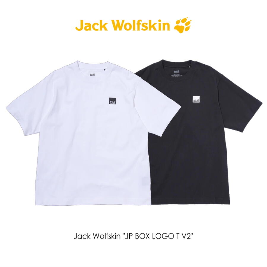 ジャックウルフスキン Jack Wolfskin Tシャツ JP ボックスロゴティー V2 RLX JP BOX LOGO T V2 RLX 5028891 ホワイトラッシュ(5018) ブラック(6000) カットソー 半袖 アウトドア キャンプ メンズ ［WA］