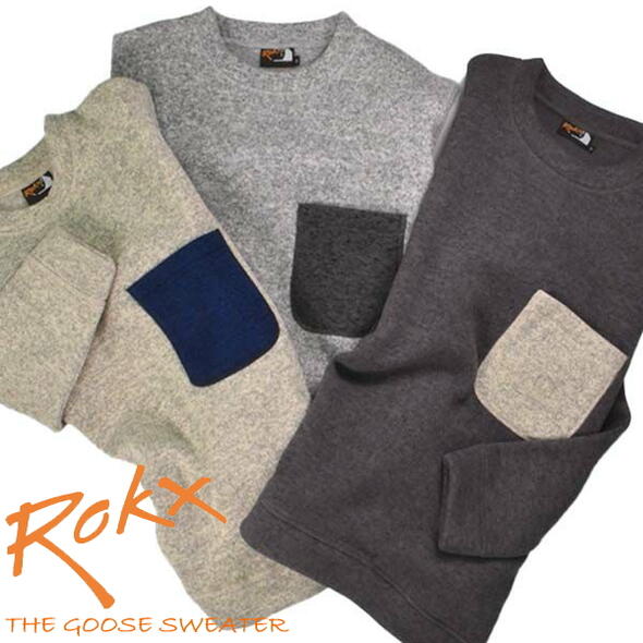 ロックス ROKX ユニセックス ウェア ザ グース セーター THE GOOSE SWEATER RXMF224003 アッシュ ヘザー チャコール ［WA］