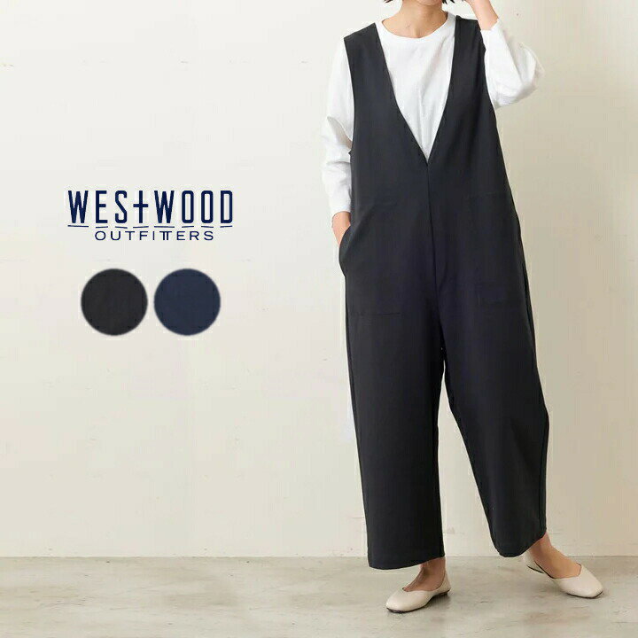 【ポイント最大47倍スーパーセール】ウエストフット アウトフィッターズ WEST+WOOD OUTFITTERS WWO きれいめポンチのサロペット 8113163 68(ネイビー) 98(ブラック) 【GJOI】