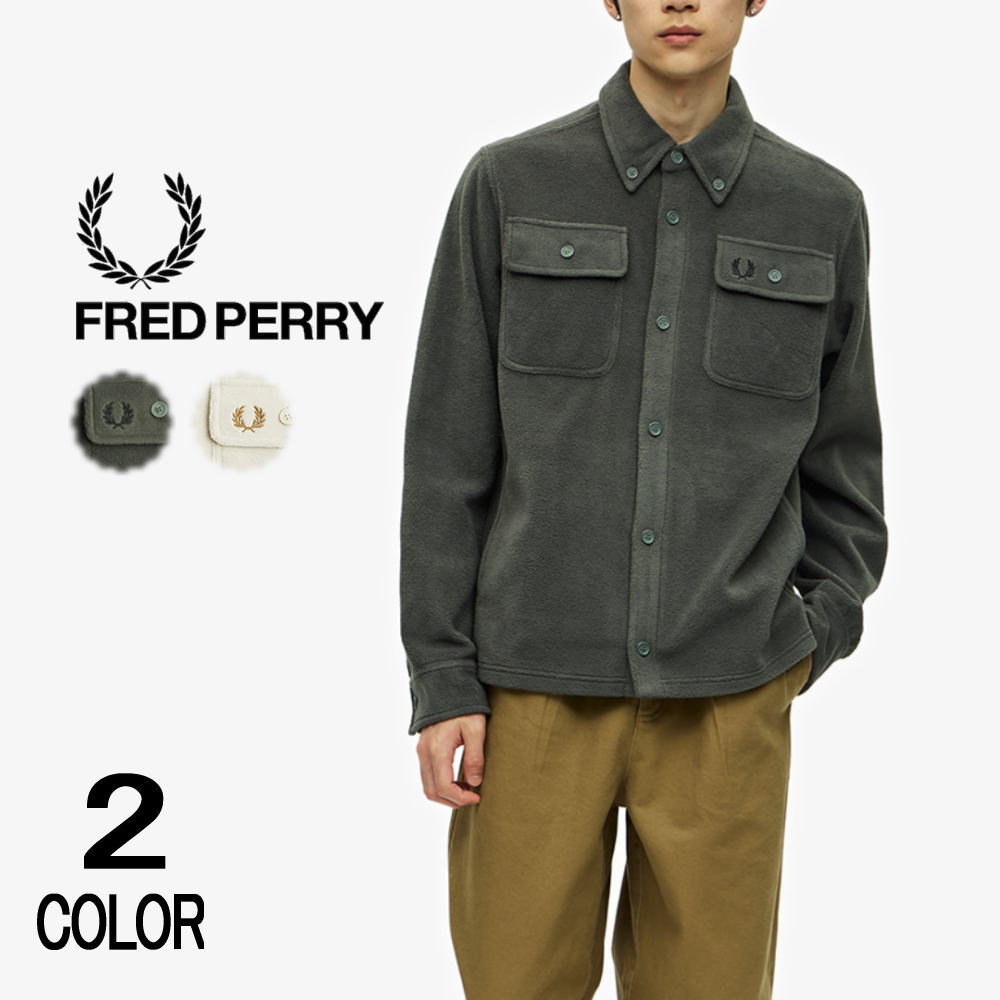 フレッドペリー フレッドペリー FRED PERRY フリース オーバーシャツ Fleece Overshirt M4690 638（フィールドグリーン）691（オートミール）［WA］【GHFO】