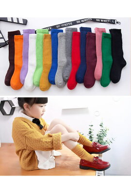 【1足380円/5足お得な1,200円】【送料無料】子供用クルーソックス 無地 15カラー☆男の子も女の子も♪子供 靴下 無地 くしゅくしゅルーズソックス キッズ靴下 ベビー靴下 ジュニアくつした 通園通学靴下 イベント用 小学校 お遊戯会 運動会 目立つ 子供服 秋冬 カラー