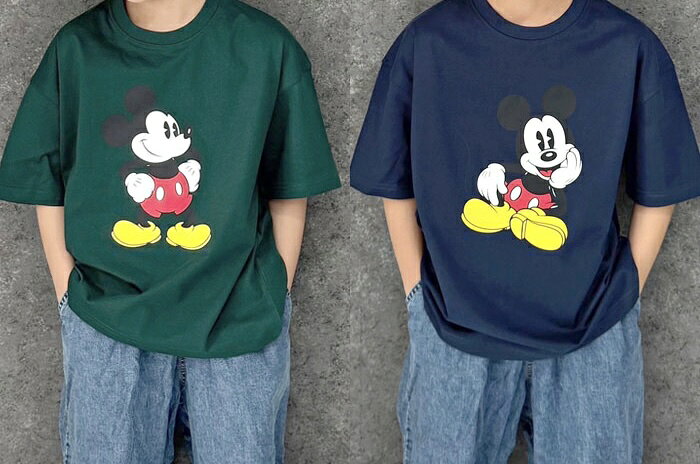 ミッキー 半袖 Tシャツ 110cm 120cm 130cm 140cm 150cm 160cm M L XL 綿100% オー...