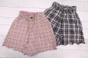 ショートパンツ 110cm 120cm 130cm チェック 薄手 綿100% ウエストゴム パンツ 可愛い 子供服 女の子 キッズ ショーパン 夏 ポケット スカラップ ハート コットン(4)
