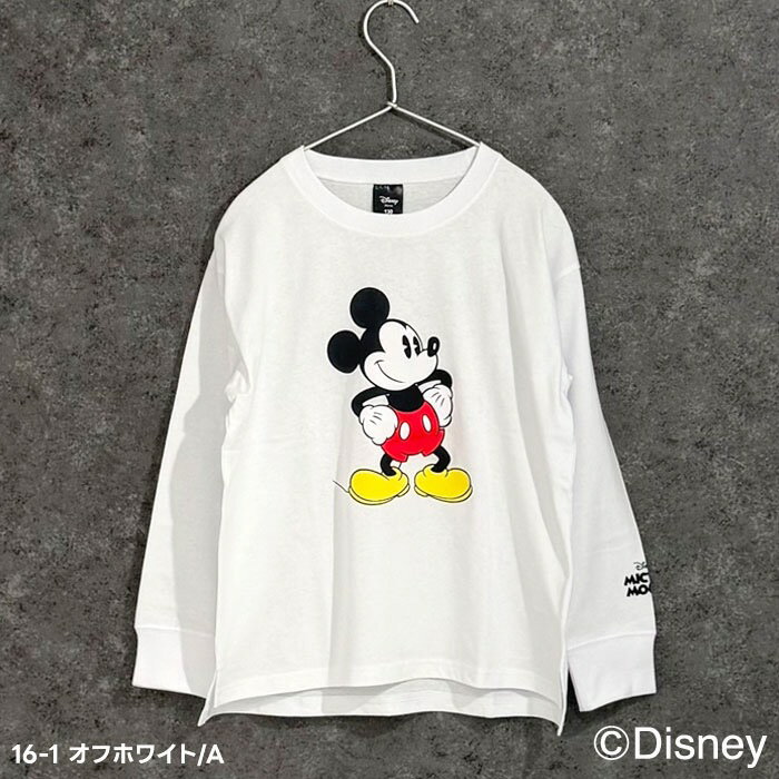 ミッキー 長袖Tシャツ 110cm 120cm 130cm 140cm 150cm 160cm M L XL 綿100% オーバ...