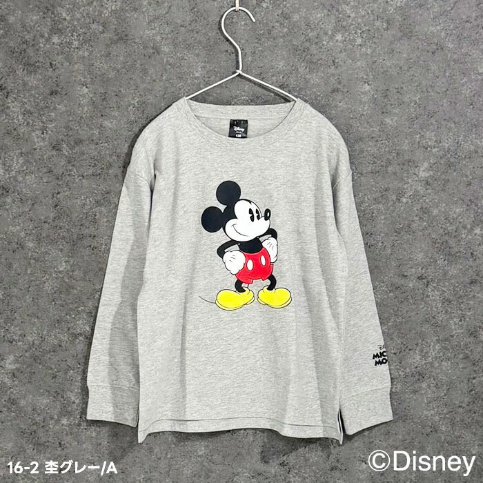 ミッキー 長袖Tシャツ 110cm 120cm 130cm 140cm 150cm 160cm M L XL 綿100% オーバ...