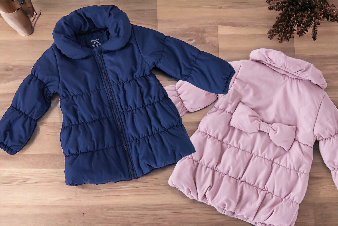 中綿 ロングコート 90 95 100 110 120 130 140 150 160洗える アウター 防寒 トップス 無地 シンプル ガールズ 冬物 韓国 子...