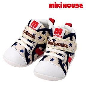 ● 30%OFF価格●【MIKI HOUSE★ミキハウス】星柄☆キャンバス素材のセカンドベビーシューズ《12.5・13・13.5・14・14.5cm》靴 キッズ/出産祝い/ 男の子/女の子 /赤ちゃん/誕生日/クリスマス