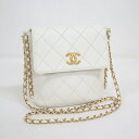 【CHANEL】シャネル チェーンショルダーバッグ ラムスキン ホワイト×ゴールド金具 31番台8桁【中古】【代金引換不可】/kt11547ar