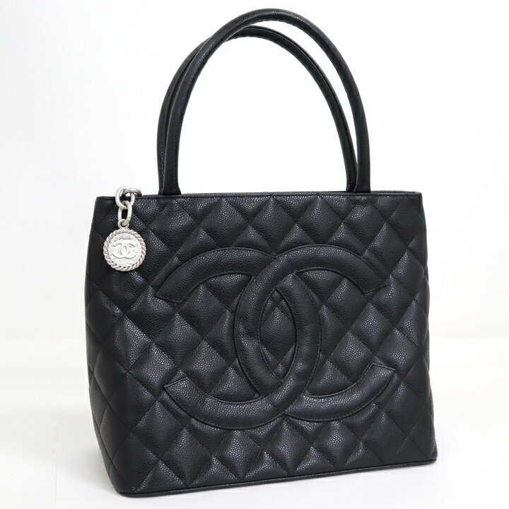 【CHANEL】シャネル 復刻トート キャビアスキン ブラック A01804【中古】【代金引換不可】/an0083tg