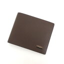 【MONTBLANC】モンブラン 二つ折り札入れ ロゴプレート レザー ブラウン【中古】【代金引換不可】/br2344tg