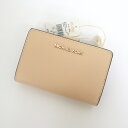 【MICHAEL KORS】マイケルコース 二つ折り財布 ビルフォールド ジップ コンパクト レザー ベージュ 35F7GTVF2L【中古】【代金引換不可】/k...