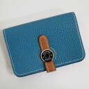【HERMES】エルメス ドゴンカードケース ヴェルソ ブルージーン×ゴールド トゴ □L刻印【中古】【代金引換不可】/tm10922br(4)