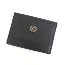 【CHANEL】シャネル カードケース ブラック×シルバー金具 レザー 11番台8桁【中古】【代金引換不可】/br4800tg