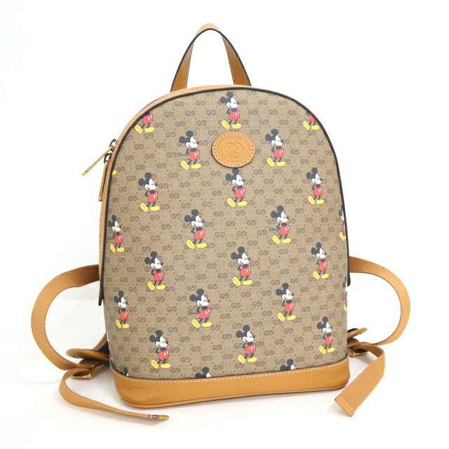 【GUCCI】グッチ ディズニー ミッキーマウス コラボ ミニ GGスプリーム リュックサック ブラウン 552884【中古】【代金引換不可】/an0047ar