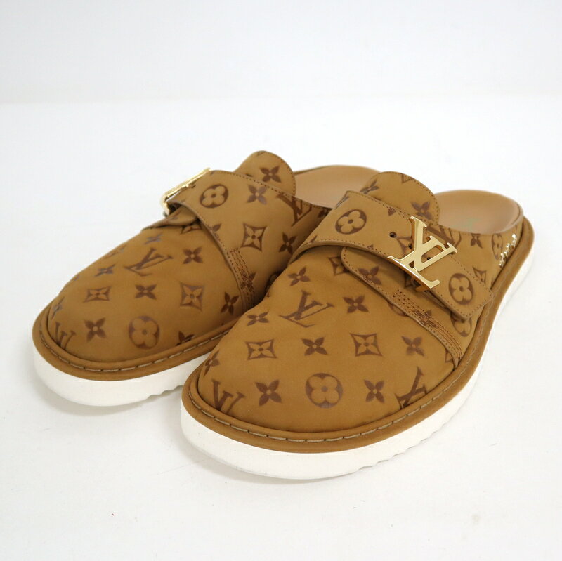 【LOUIS VUITTON】ルイヴィトン LVイージーライン・ミュール サンダル モノグラム ベージュ 1ABLIF #10【中古】【代金引換不可】/ko00521tg