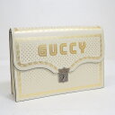 【GUCCI】グッチ クラッチバッグ ロゴ×スター レザー×シルバー金具 ホワイト×ゴールド 510422【中古】【代金引換不可】/kt13712ar