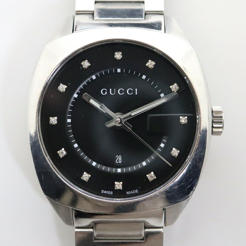 【GUCCI】グッチ 腕時計 レディース SS QZ ブラック文字盤 142.4 YA142404【中古】【代金引換不可】/kw0522