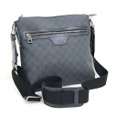 【GUCCI】グッチ ショルダーバッグ GGスプリーム PVCキャンバス×レザー ブラック×シルバー金具【中古】【代金引換不可】/an0092hm