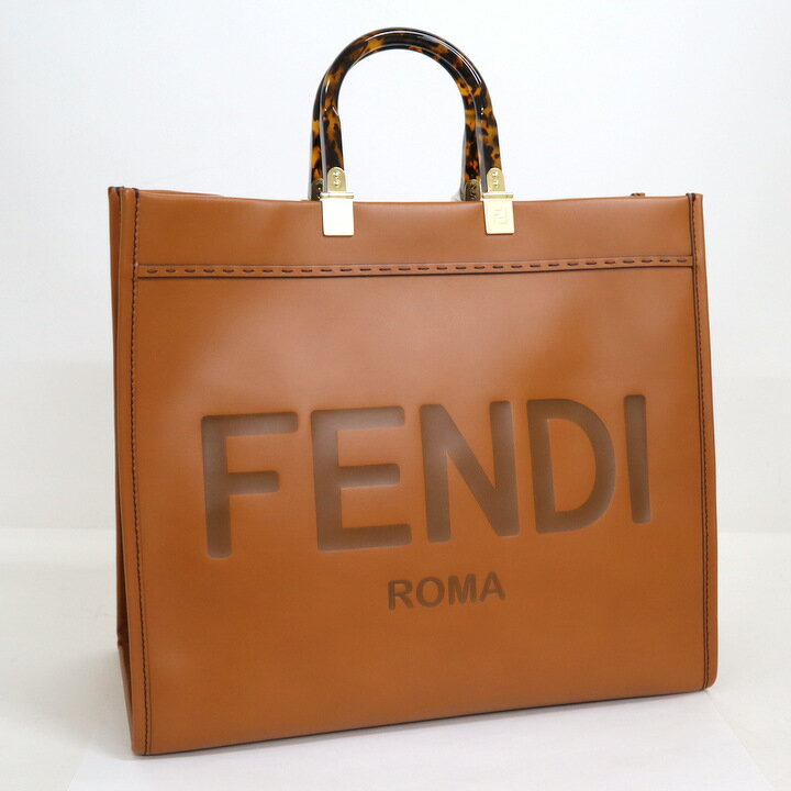 【FENDI】フェンディ サンシャイン・ラージ トートバック レザー ブラウン×ゴールド金具 8BH372【中古】【代金引換不可】/tm07989ar