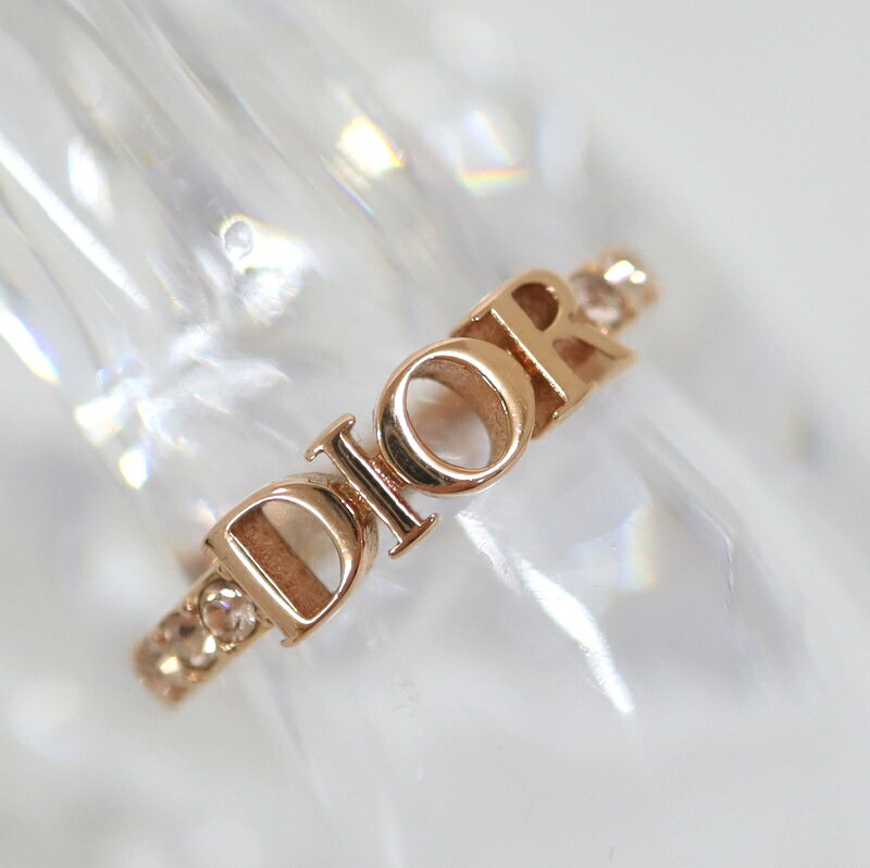 【Dior】ディオール ディオレボリューション デザイン・リング GP ピンクゴールド×ラインストーン 12.0号【中古】【代金引換不可】/ok04642kt