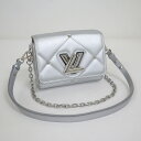 【LOUIS VUITTON】ルイヴィトン ツイストPM ショルダーバッグ LVピロー レザー シルバー M59031 RFIDタグ【中古】【代金引換不可】/k...