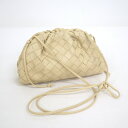 【BOTTEGA VENETA】ボッテガヴェネタ ザ・ポーチ ショルダーバッグ イントレチャート ラムレザー ベージュ 585852【中古】【代金引換不可】/k...