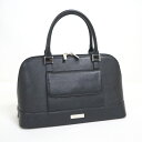 【BURBERRY】バーバリー ハンドバッグ ブラック×シルバー金具 レザー【中古】【代金引換不可】/kr13035tg