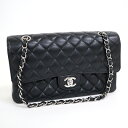 【CHANEL】シャネル マトラッセ25 ショルダーバッグ A01112 ブラック キャビアスキン 19番台 8桁【中古】【代金引換不可】/ok04589tg