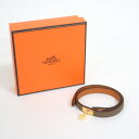 【HERMES】エルメス ミニケリー・ドゥブルトゥール ブレスレット スイフト エトゥープ×ゴールド金具 #T2 W刻印【中古】【代金引換不可】/kt14601md