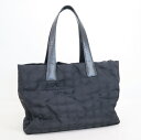 【CHANEL】シャネル トラベルライン・トートMM トートバッグ ココマーク ナイロン×レザー ブラックxゴールド金具【中古】【代金引換不可】/hm09786...