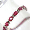 【Jewelry】K18WG 全周ルビー×ダイヤ デザイン・ブレスレット 17cm R:10.0ct D:0.40ct 8.5g【中古】【代金引換不可】/kt14149ko
