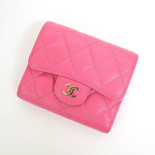【CHANEL】シャネル スモールフラップ・ウォレット ミニ財布 キャビアスキン ピンク×ゴールド金具 29番台~8桁 A84029【中古】【代金引換不可】/kt13397kw 【CHANEL】シャネル スモールフラップ・ウォレット ミニ財布 キャビアスキン ピンク×ゴールド金具 29番台~8桁 A84029【中古】【代金引換不可】/kt13397kw