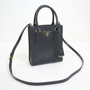 【PRADA】プラダ 2WAYショルダーバッグ サフィアーノ・レザー ネロ×ゴールド金具 1BA358【中古】【代金引換不可】/ok06352md(4)